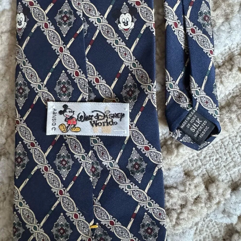 Vintage Disney Mickey Mouse 100% Silk Tie Lot 2 Walt Disney World Balancine Tie